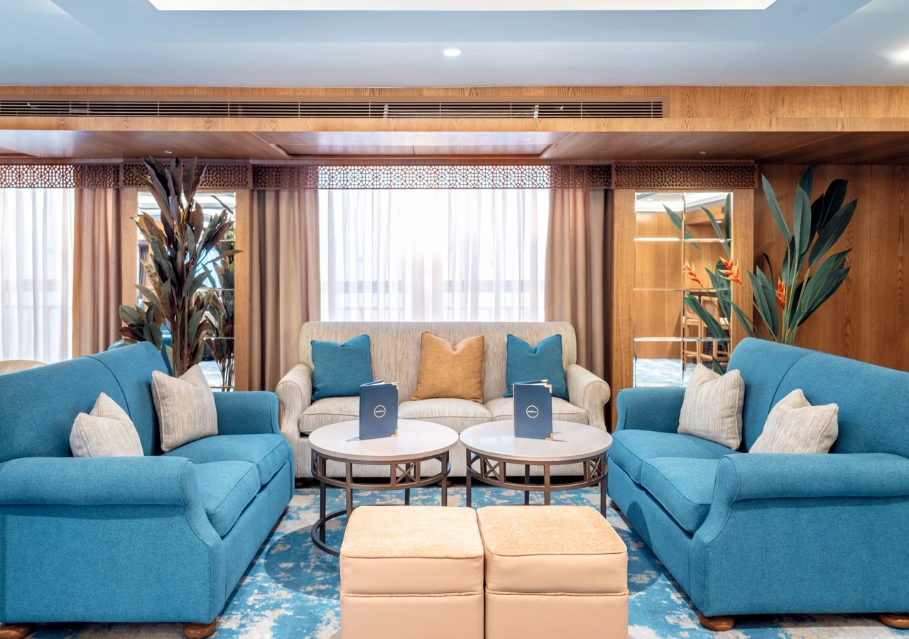 Lounge aboard the JAZ Bahareya Nile Cruise Nile cruise